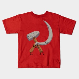 Cute Communist Hammer and Sickle Hugging Kids T-Shirt